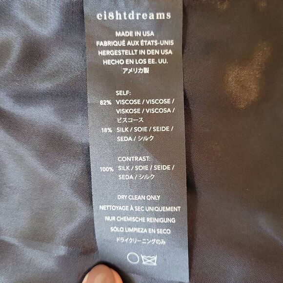 E8htdreams Women's Silk Velvet Navy Blazer Size S - Picture 8 of 9